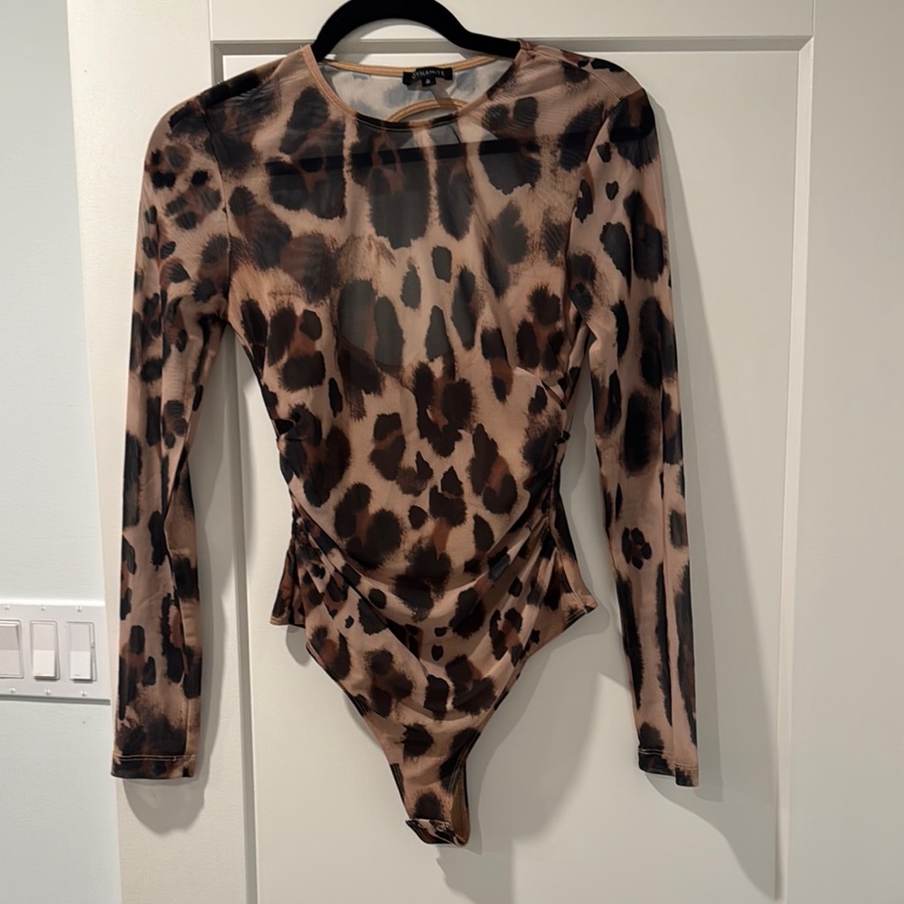 Dynamite Tan and Brown Fitted Bodysuit